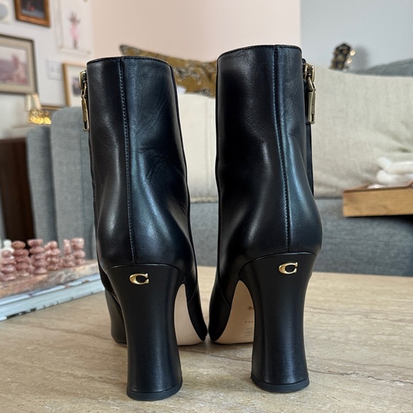 Coach Black Leather Heeled Boots - Picture 4 of 8
